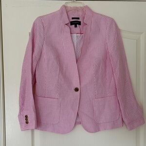 Talbots Pink and White Striped Blazer